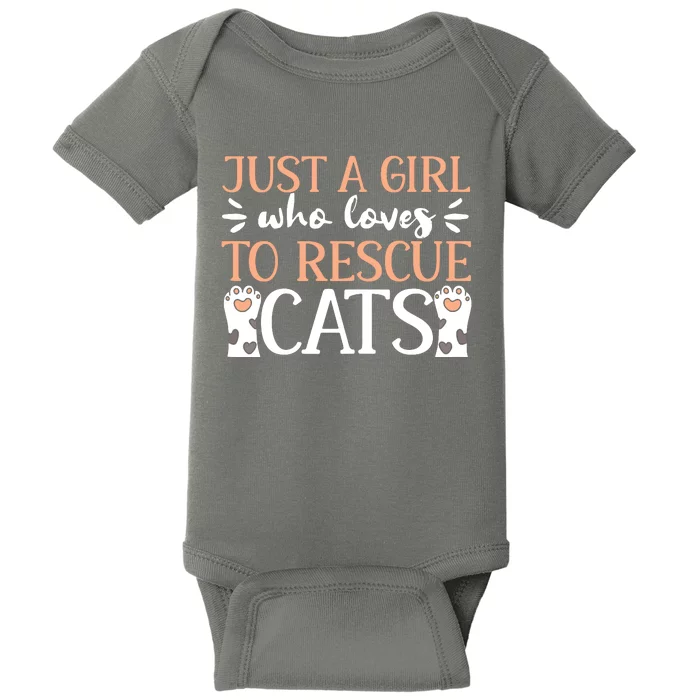 Shelter Animal Love Just A Girl Who Loves To Rescue Cats Baby Bodysuit