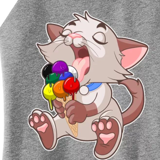 Straight Ally Lgbtq Ice Cream Cat Licking Cone Pocket Gay Cool Gift Women’s Perfect Tri Rocker Tank