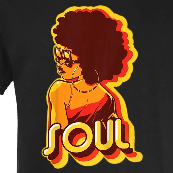 Soul Afro Lady Retro 80s Music Garment-Dyed Heavyweight T-Shirt