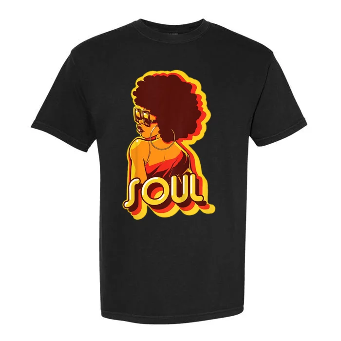 Soul Afro Lady Retro 80s Music Garment-Dyed Heavyweight T-Shirt