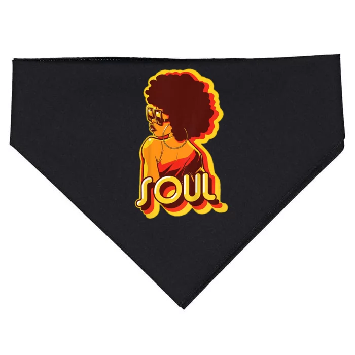 Soul Afro Lady Retro 80s Music USA-Made Doggie Bandana