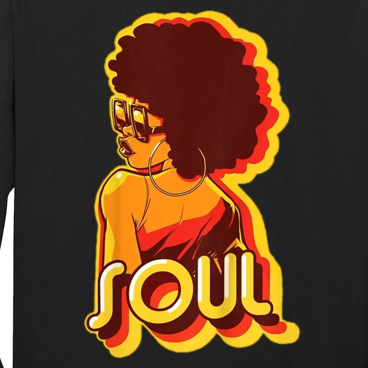 Soul Afro Lady Retro 80s Music Long Sleeve Shirt