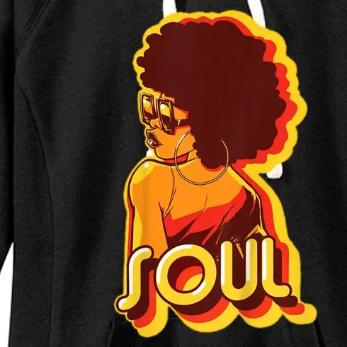 Soul Afro Lady Retro 80s Music Women's Fleece Hoodie