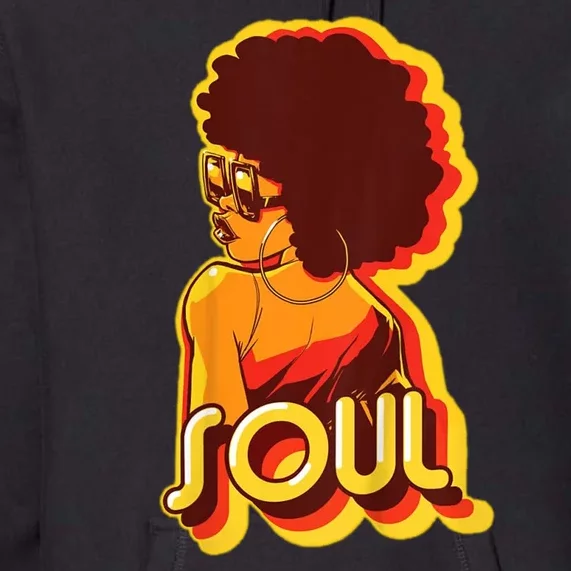 Soul Afro Lady Retro 80s Music Premium Hoodie