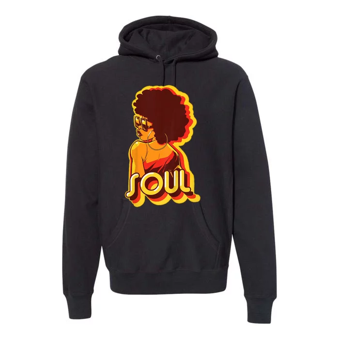 Soul Afro Lady Retro 80s Music Premium Hoodie