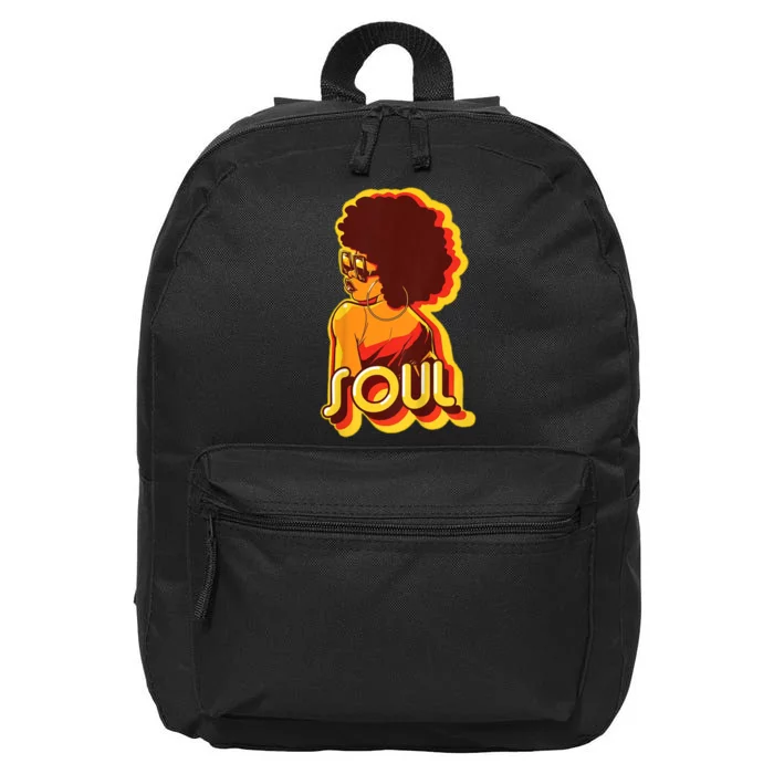 Soul Afro Lady Retro 80s Music 16 in Basic Backpack