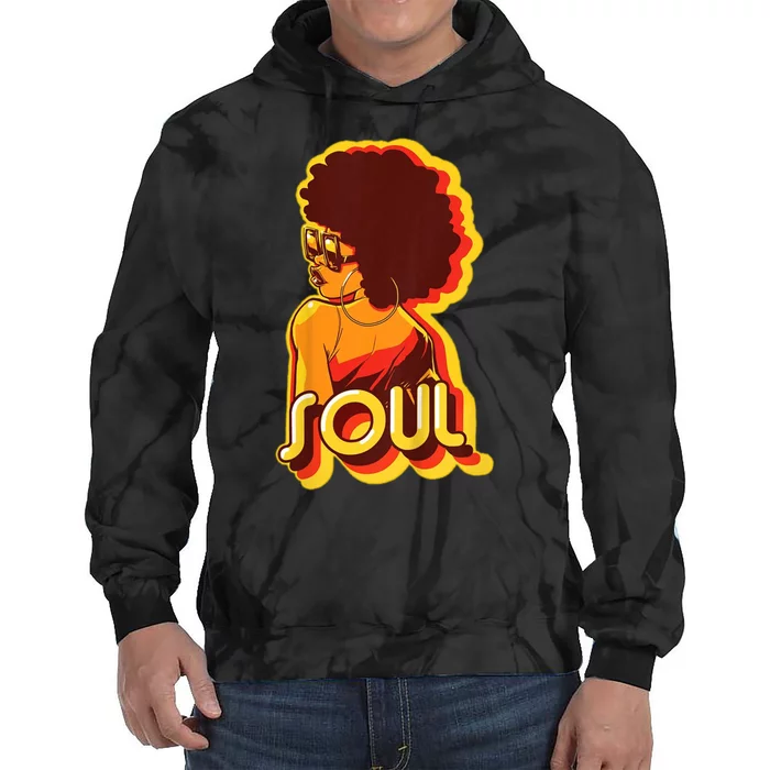 Soul Afro Lady Retro 80s Music Tie Dye Hoodie