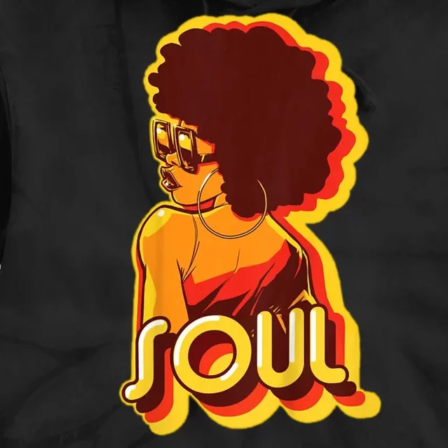 Soul Afro Lady Retro 80s Music Tie Dye Hoodie