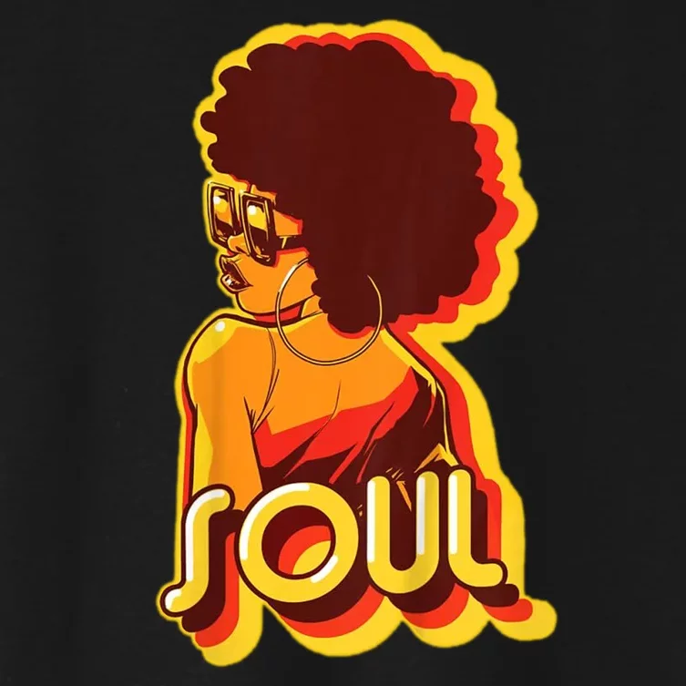 Soul Afro Lady Retro 80s Music Women's Crop Top Tee