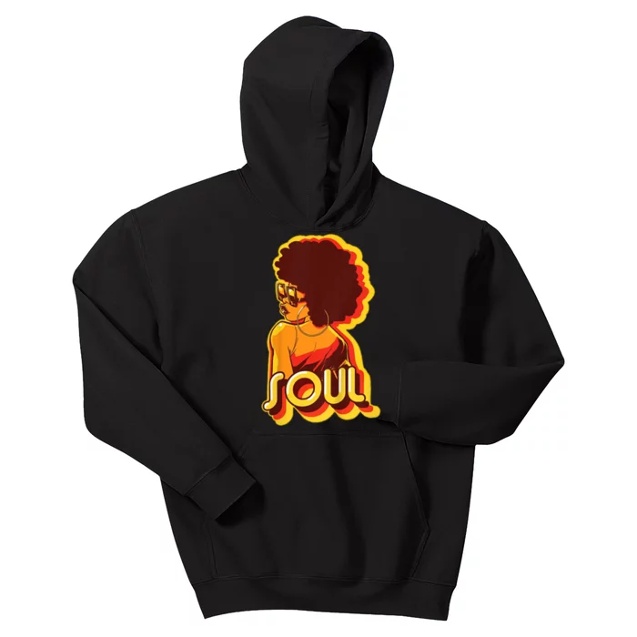 Soul Afro Lady Retro 80s Music Kids Hoodie