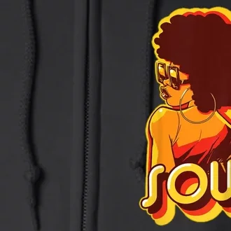 Soul Afro Lady Retro 80s Music Full Zip Hoodie