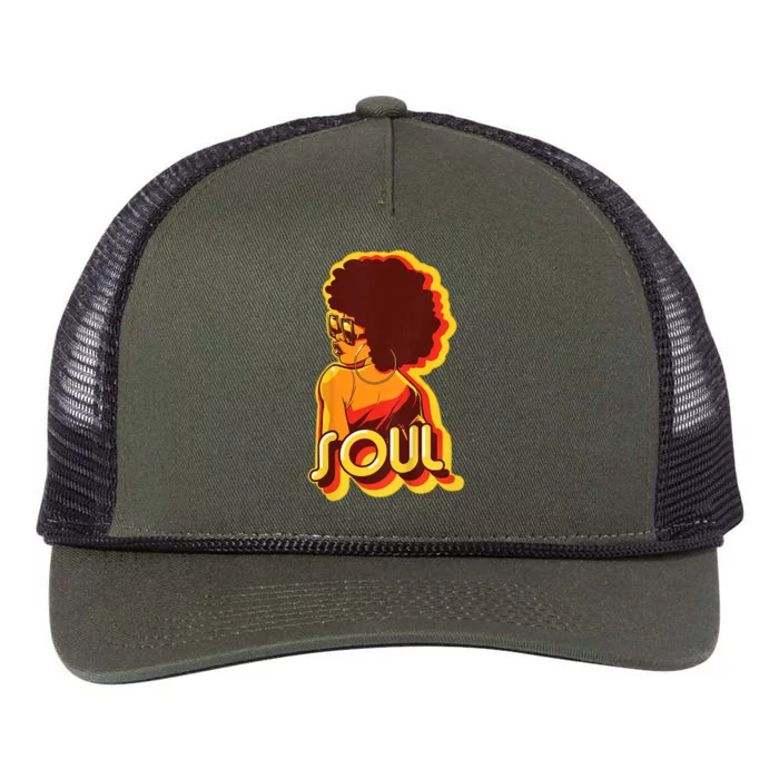 Soul Afro Lady Retro 80s Music Retro Rope Trucker Hat Cap