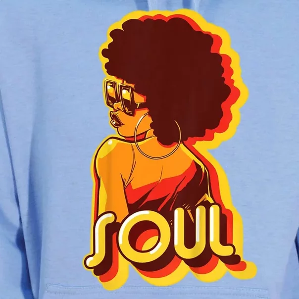 Soul Afro Lady Retro 80s Music Unisex Surf Hoodie