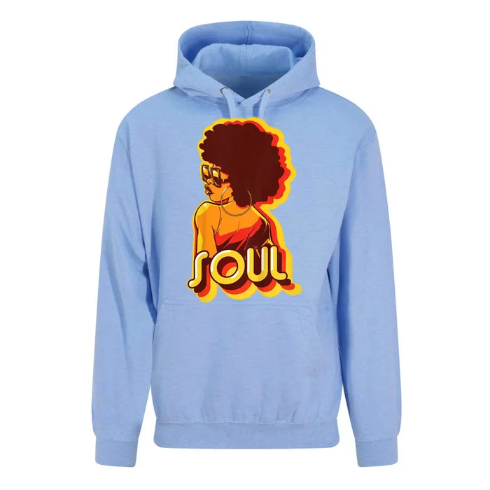 Soul Afro Lady Retro 80s Music Unisex Surf Hoodie