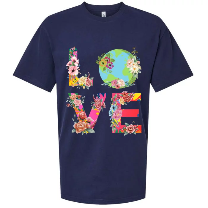 Save And Love The Planet Earth Day Gift Sueded Cloud Jersey T-Shirt