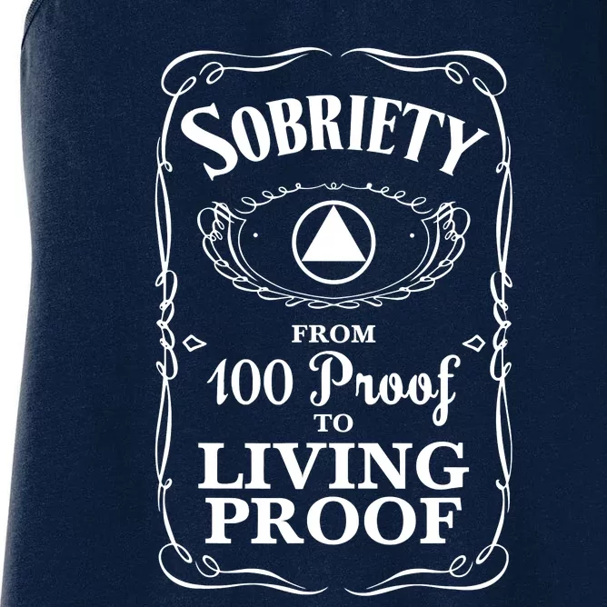 Sobriety Anniversary Living Proof NA AA Recovery Women's Racerback Tank