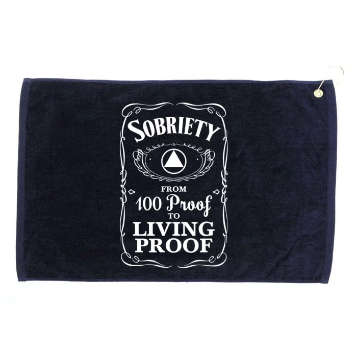 Sobriety Anniversary Living Proof NA AA Recovery Grommeted Golf Towel