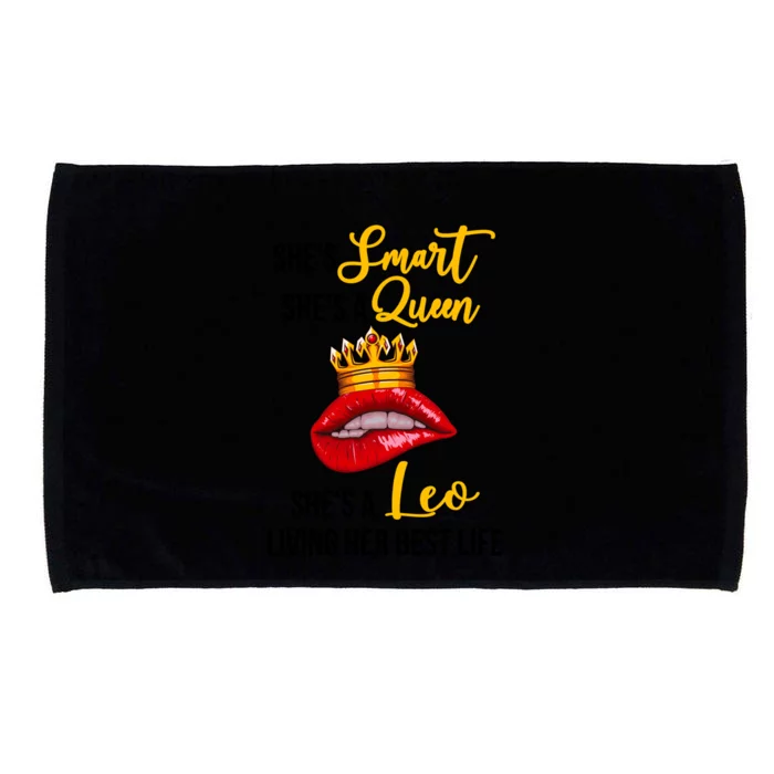 Shes A Leo Zodiac Sign Black Leo Astrology Melanin Cool Gift Microfiber Hand Towel