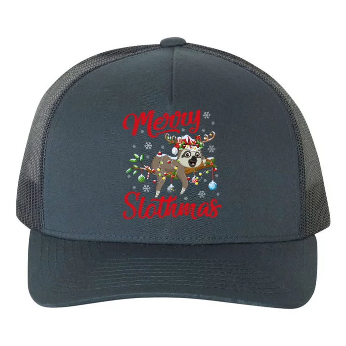 Sloth Animal Lover Xmas Gift Merry Slothmas Sloth Christmas Gift Yupoong Adult 5-Panel Trucker Hat