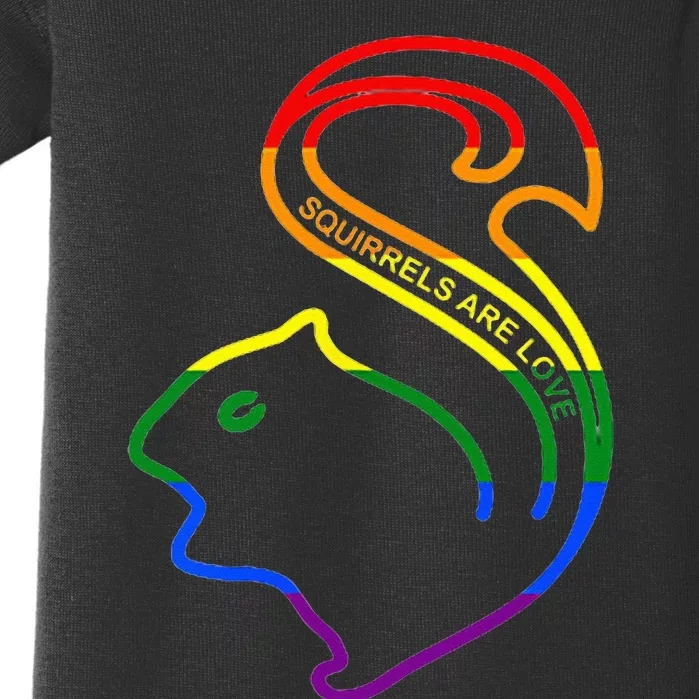 Squirrels Are Love LGBT Rainbow Pride Baby Bodysuit