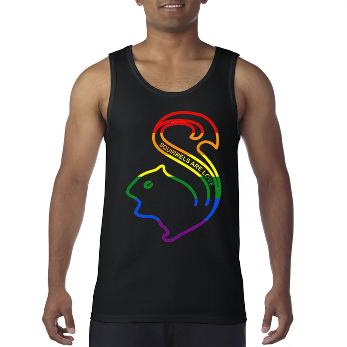 Squirrels Are Love LGBT Rainbow Pride Tank Top