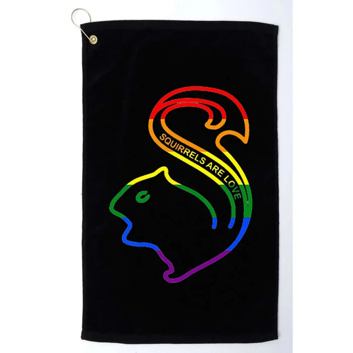 Squirrels Are Love LGBT Rainbow Pride Platinum Collection Golf Towel