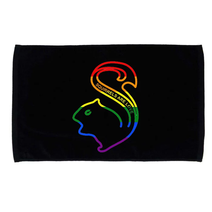 Squirrels Are Love LGBT Rainbow Pride Microfiber Hand Towel