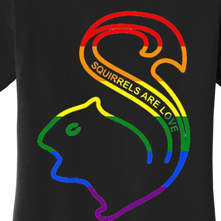 Squirrels Are Love LGBT Rainbow Pride Women's T-Shirt