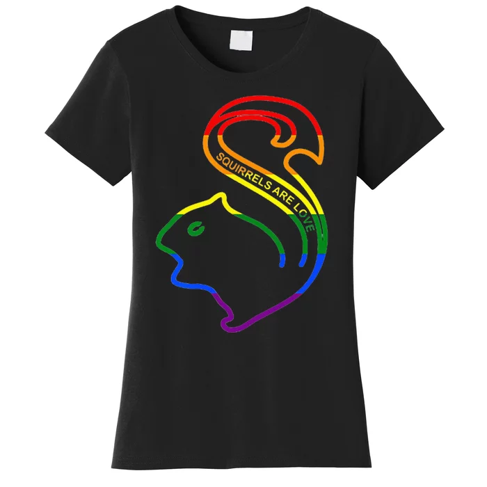 Squirrels Are Love LGBT Rainbow Pride Women's T-Shirt