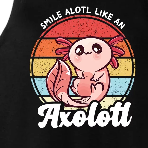 Smile A Lot Like An Axolotl Ladies Tri-Blend Wicking Tank