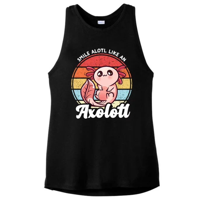 Smile A Lot Like An Axolotl Ladies Tri-Blend Wicking Tank