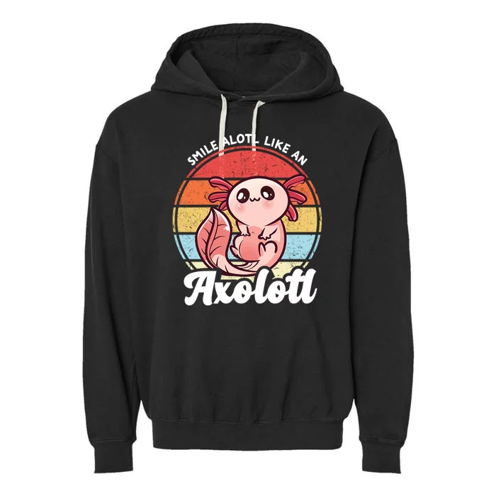 Smile A Lot Like An Axolotl Garment-Dyed Fleece Hoodie