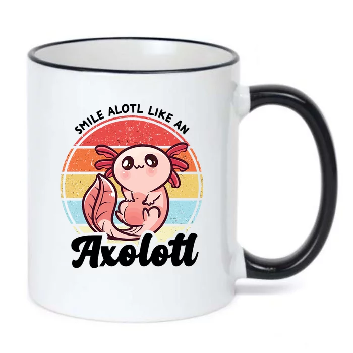 Smile A Lot Like An Axolotl Black Color Changing Mug