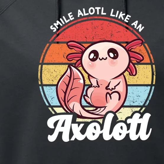 Smile A Lot Like An Axolotl Performance Fleece Hoodie