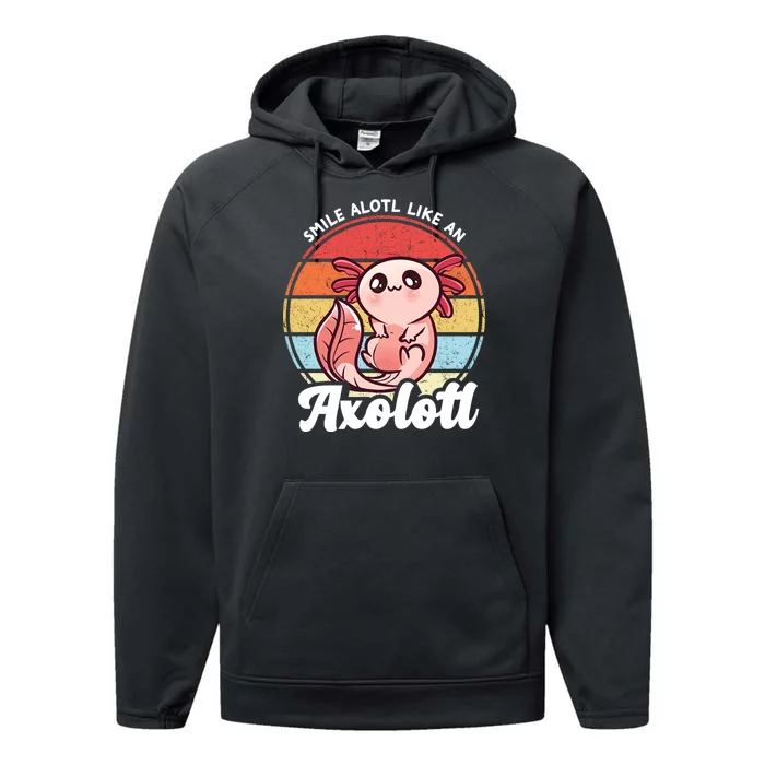 Smile A Lot Like An Axolotl Performance Fleece Hoodie