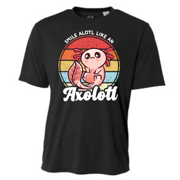 Smile A Lot Like An Axolotl Cooling Performance Crew T-Shirt