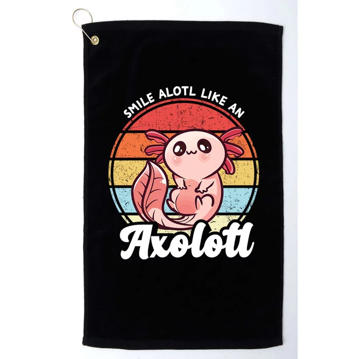 Smile A Lot Like An Axolotl Platinum Collection Golf Towel