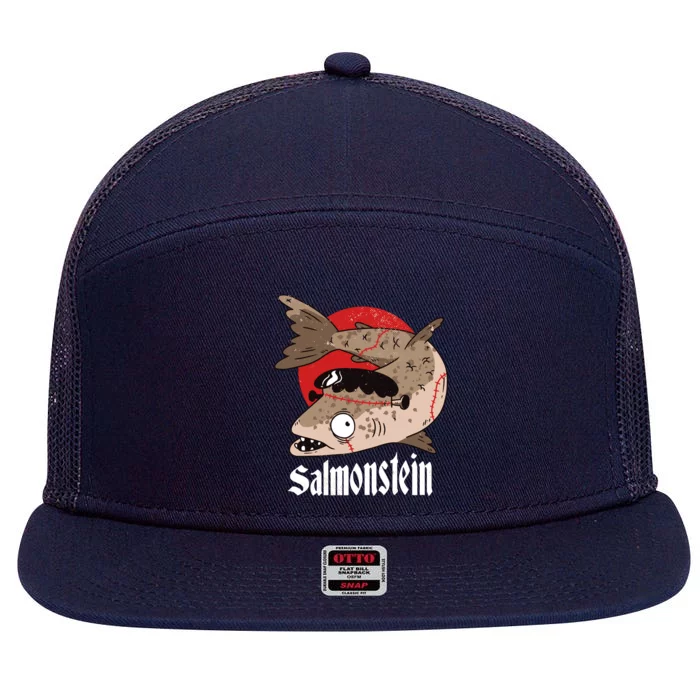 Salmonstein 7 Panel Mesh Trucker Snapback Hat