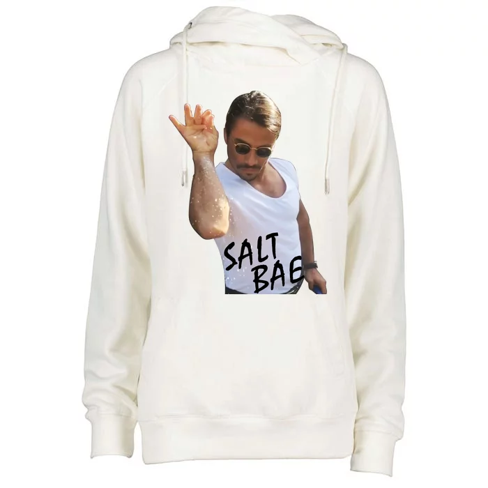 Salt Bae Funny Photo Meme Womens Funnel Neck Pullover Hood