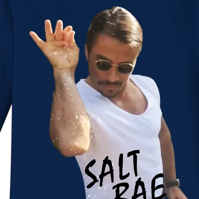 Salt Bae Funny Photo Meme Baby Long Sleeve Bodysuit