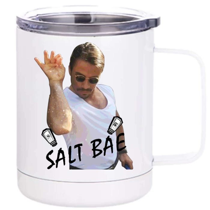 Salt Bae Meme Funny Salt Shaker Front & Back 12oz Stainless Steel Tumbler Cup