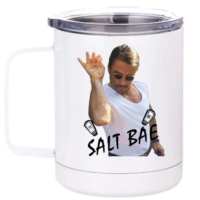 Salt Bae Meme Funny Salt Shaker Front & Back 12oz Stainless Steel Tumbler Cup