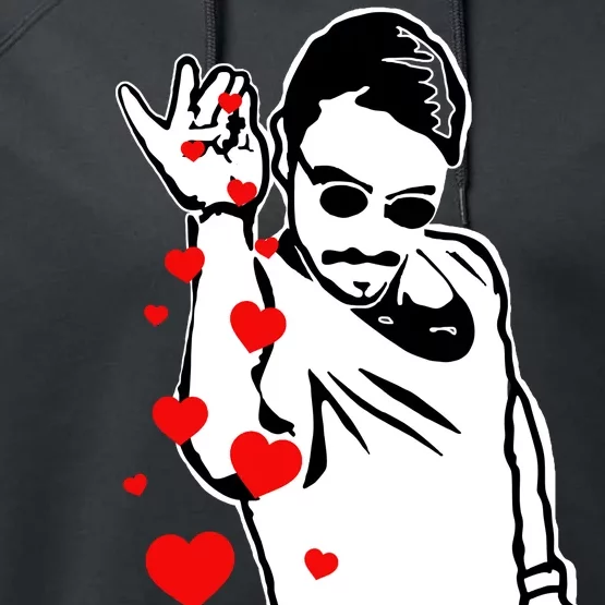 Salt Bae Valentines Day Performance Fleece Hoodie