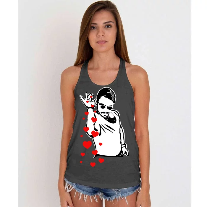 Salt Bae Valentines Day Women's Knotted Racerback Tank