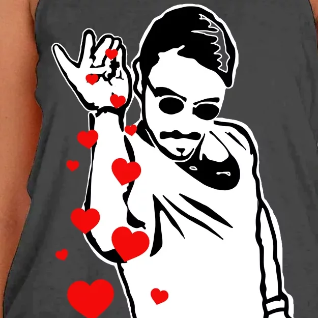 Salt Bae Valentines Day Women's Knotted Racerback Tank