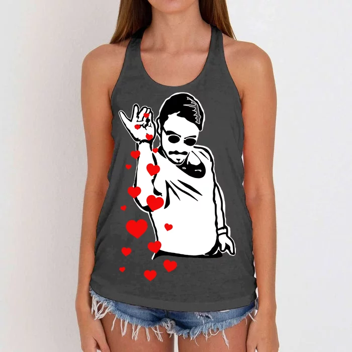 Salt Bae Valentines Day Women's Knotted Racerback Tank