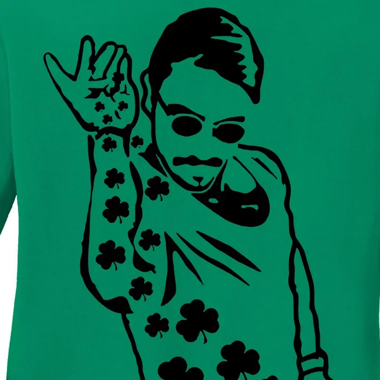 Salt Bay Guy Irish Clovers Funny Meme St. Patrick's Day Ladies Long Sleeve Shirt