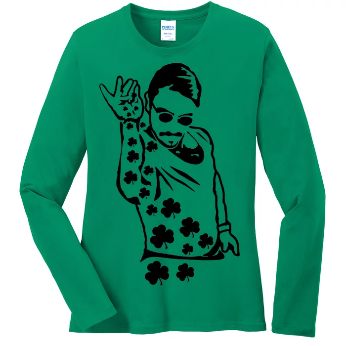 Salt Bay Guy Irish Clovers Funny Meme St. Patrick's Day Ladies Long Sleeve Shirt