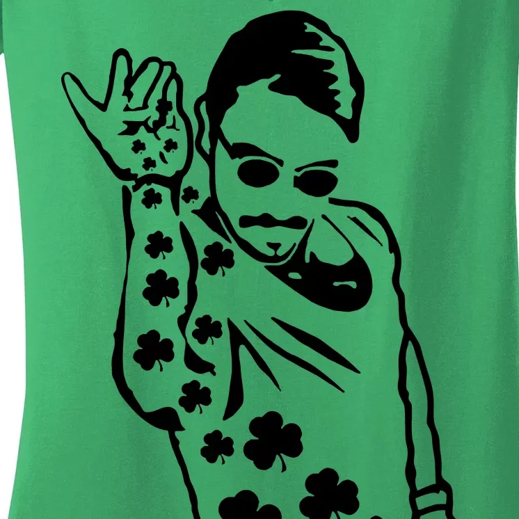 Salt Bay Guy Irish Clovers Funny Meme St. Patrick's Day Women's V-Neck T-Shirt