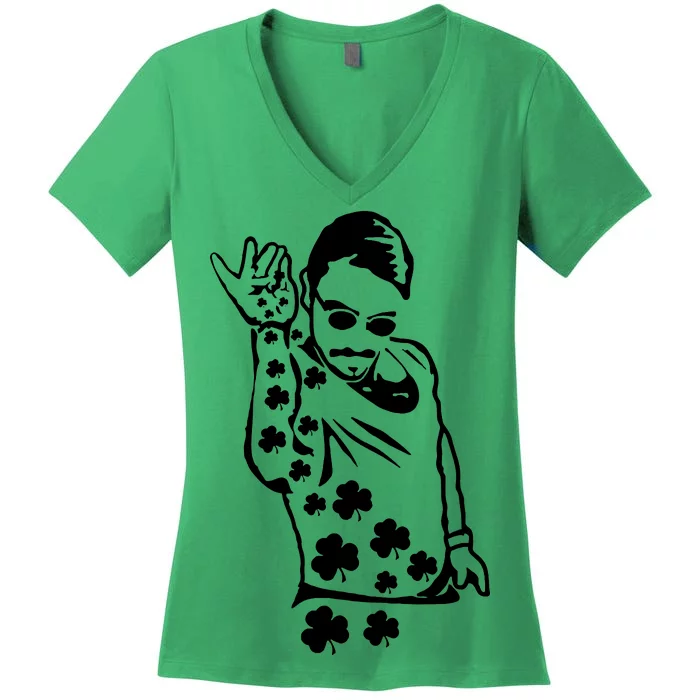 Salt Bay Guy Irish Clovers Funny Meme St. Patrick's Day Women's V-Neck T-Shirt